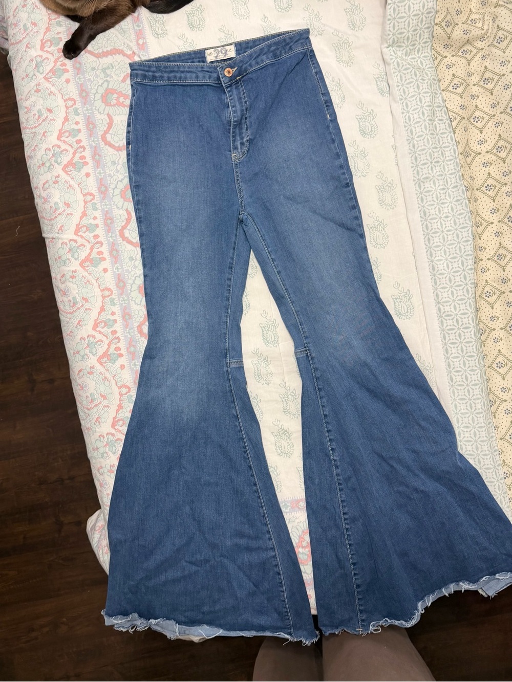 We The Free High-Rise Wide-Leg Flare Jeans - Medium Blue